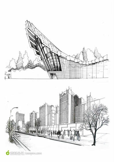 景观手绘效果图 风景手绘效果图 室外手绘效果图 建筑速写 风景速写 0