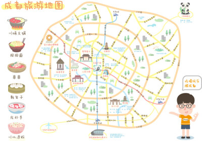 成都旅游手绘地图 via:睦小秦