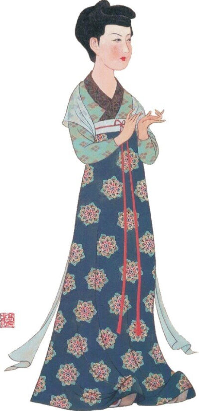 收集   点赞  评论  隋朝服饰 襦裙和披帛 襦裙是隋唐妇女的主要服