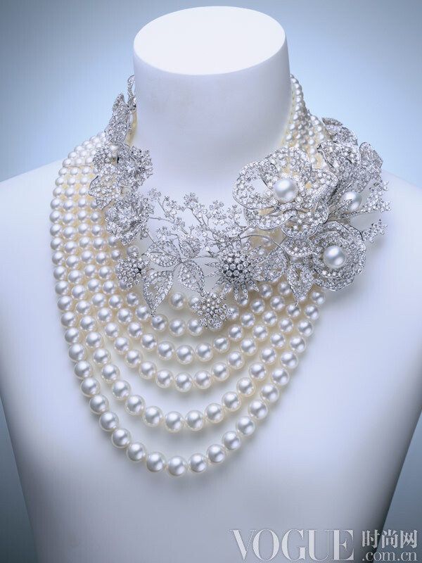 mikimoto 高级珠宝系列(white bouquet)18k白金日本akoya珍珠,白南洋