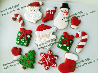 圣诞节礼物礼品/圣诞翻糖糖霜饼干/雪人,套餐