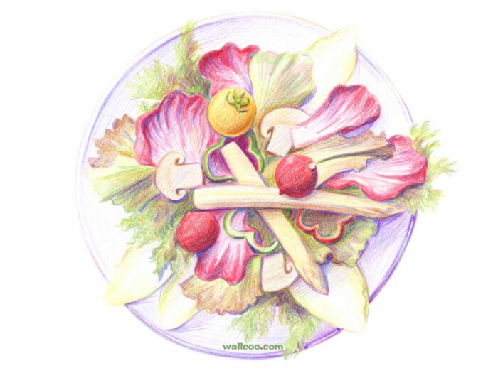 drawings of foods壁纸 手绘美食壁纸食物彩色铅笔画一壁纸 手绘美食
