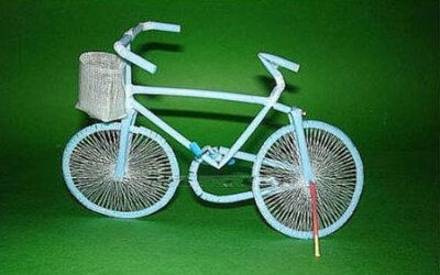 很精美的手工小制作作品,吸管手工制作自行车,不过吸管diy自行车的