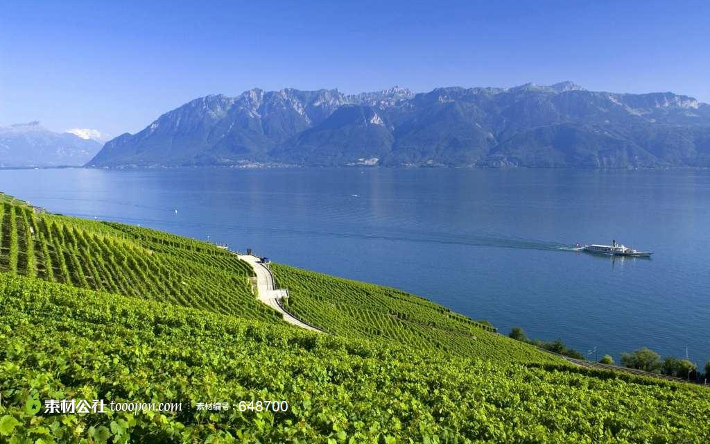 阿尔卑斯山湖光山色的美景素材摄影背景桌面壁纸图片素材