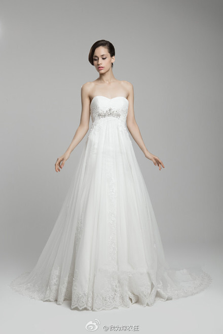 alexander dan he 2014早春婚纱礼服系列,通身的立体镶嵌,裙摆处的