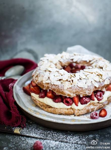 katie's strawberry amp raspberry paris-brest for delicious