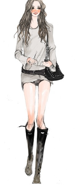 手绘服装插画