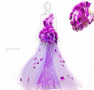 新加坡服装设计师grace ciao用花瓣呈现的婚纱礼服,为时尚界带来一股