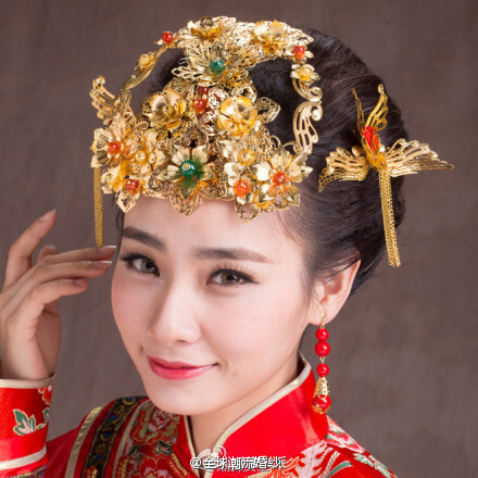 【中式复古婚礼新娘头饰】待你青丝绾正,铺十里红妆可愿?