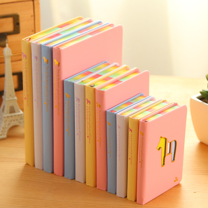 优湃&hearts;韩国创意文具 可爱炫彩小马日记本 学生