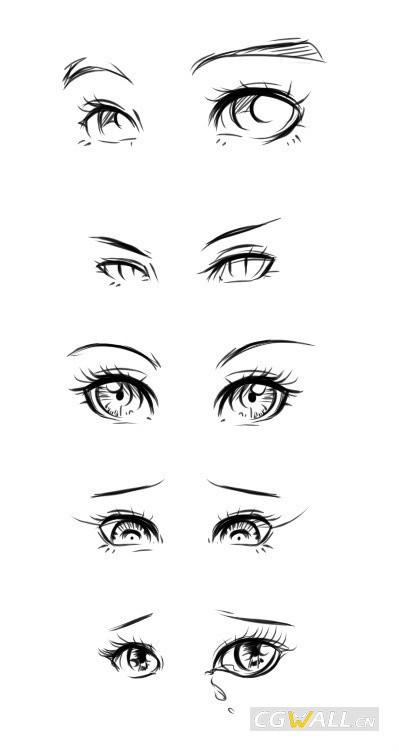 动漫少女眼睛的各种素描画法