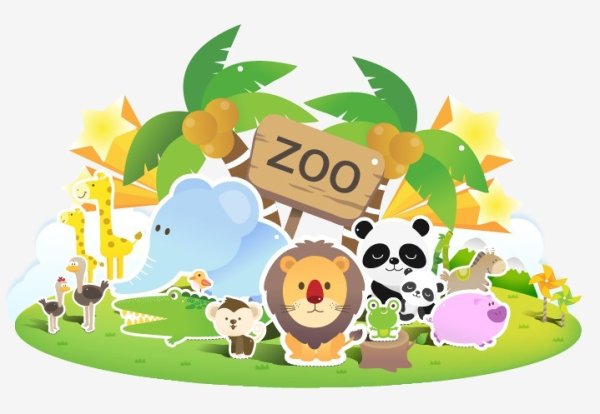 动物园可爱矢量卡通矢量