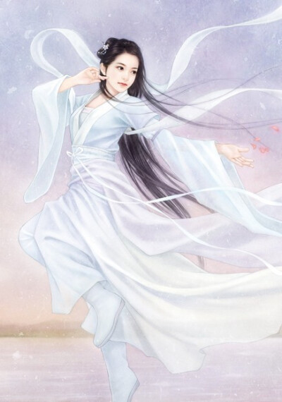 古风 白衣胜雪,很仙的美女.