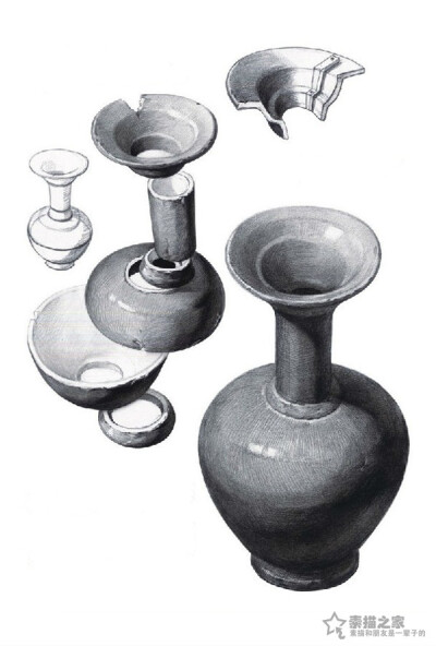 素描花瓶陶罐