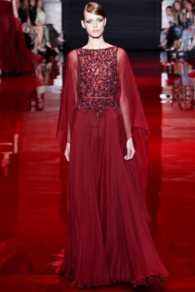 elie saab 2013秋冬高级定制时装秀之红色礼服 #设计师礼服# #礼服秀
