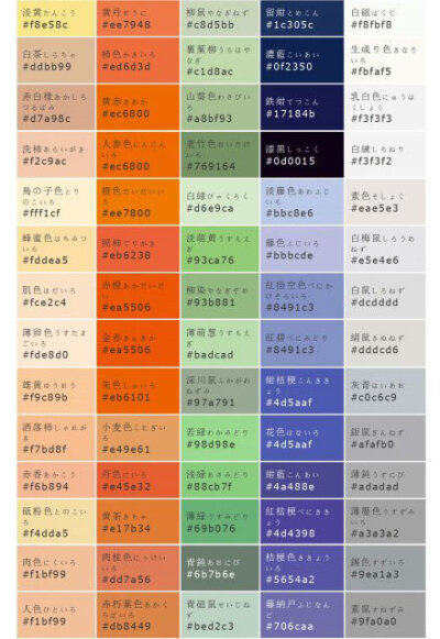 日本古代传统色谱,附带色值.