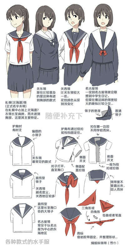 各种款式的水手服