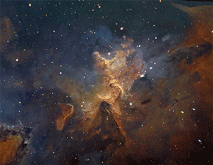 nasa中文:3d动画,心脏星云中的梅洛特15号星团,距离地球约7500光年.