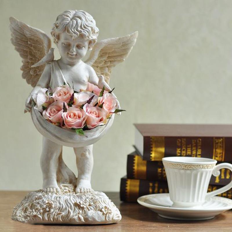 欧式创意小天使摆件工艺品人物雕塑树脂摆件家居装饰品摆设花