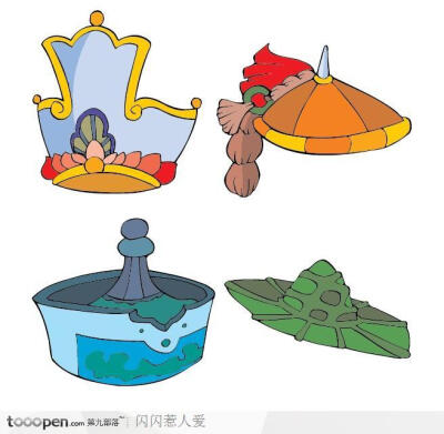 中国风古代卡通服饰-帽子