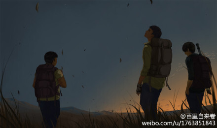 构图要素和色彩临摹练习铁三角的天空盗墓笔记