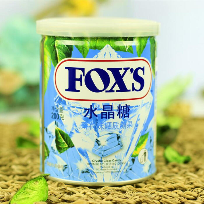 印尼进口雀巢霍士foxs薄荷味水晶糖200g好吃热销糖果零食品