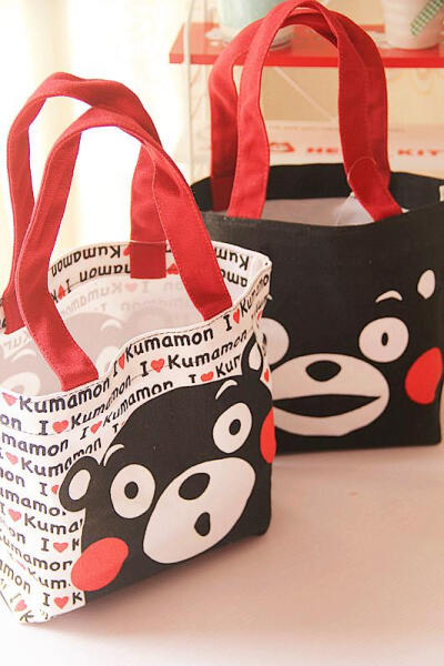 68日本熊 熊本县kumamon 简单款饭盒袋帆布袋 学生便当包