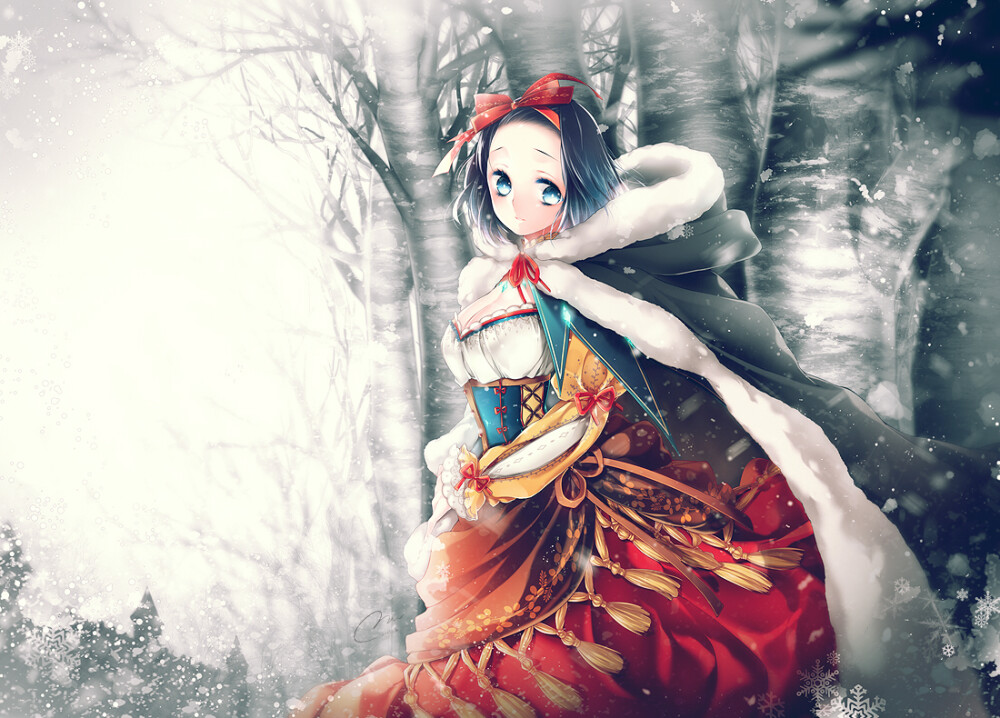 p站白雪公主卡通插画手绘壁纸 snow white cr.mirunai (comic.pixiv.