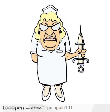 拿大针筒的老护士漫画人物