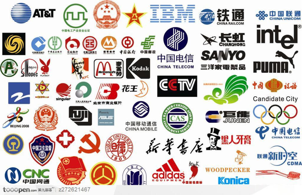 中国知名企业和银行logo矢量图