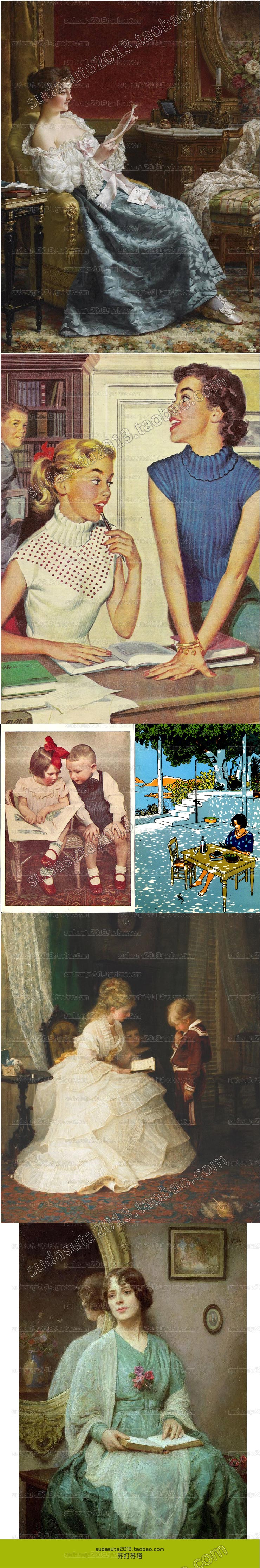 3900张关于阅读的绘画图片读书油画作品看书国外复古维多利亚