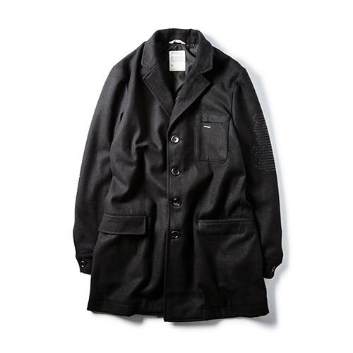 roaringwild 14aw maverick wncoat 黑色中长款毛呢大衣