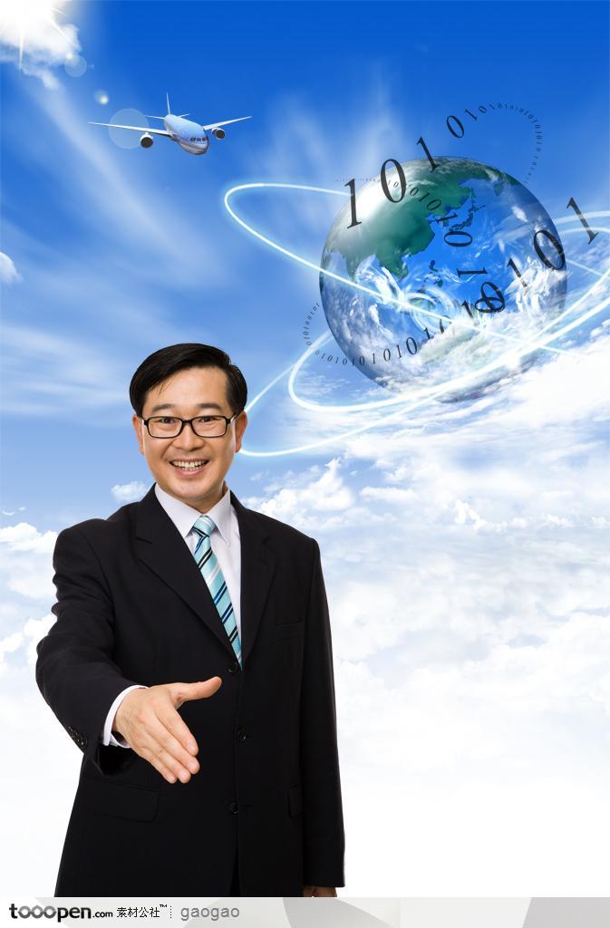 商业广告素材-准备握手的商务人士
