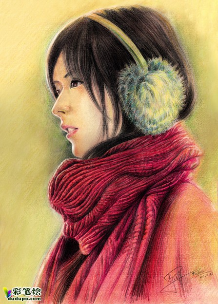 彩铅画人物插画