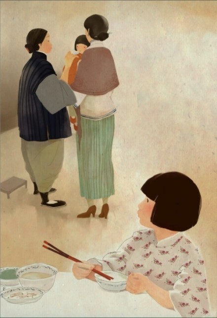 城南旧事.静静的回忆在脚下蔓延开出一朵奇异的花. 来自插画师李书轶.