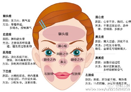 【痘痘地图:痘痘位置看你的健康信息~】脸上隔三差五的冒痘真是巨烦无