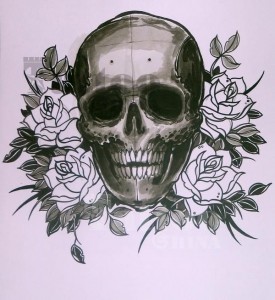 玫瑰骷髅纹身——北京纹身店东方印记收集