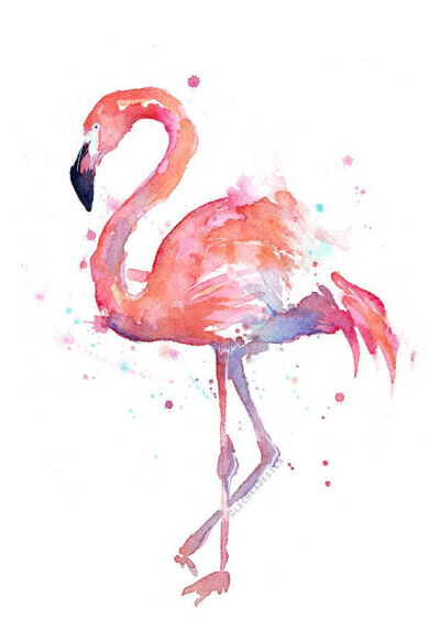 flamingo watercolor painting - art print a giclee print of my