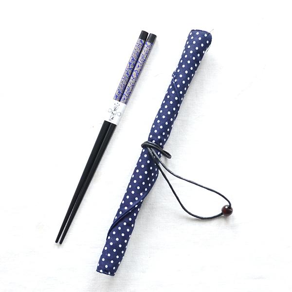 环保筷子和风布袋 便携式筷子套装日本漆器竹