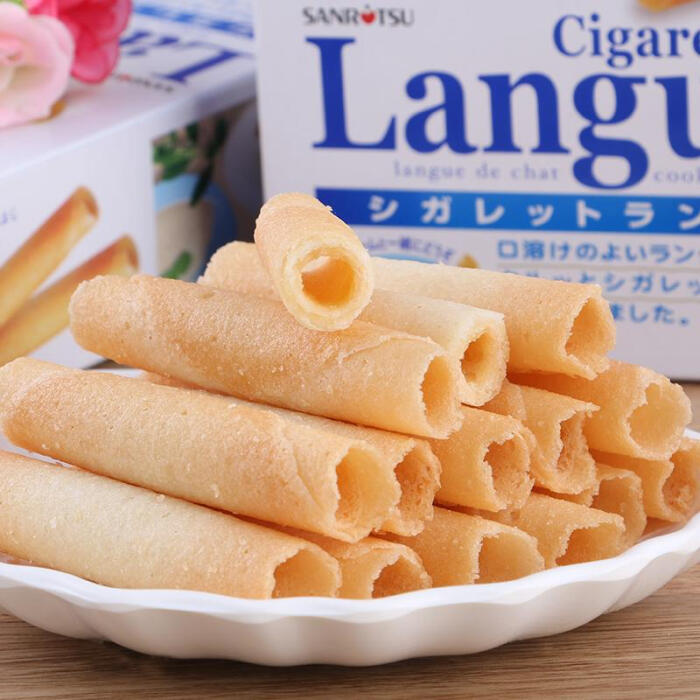 日本进口零食 三立 日式蛋卷91g 黄油饼干 奶油