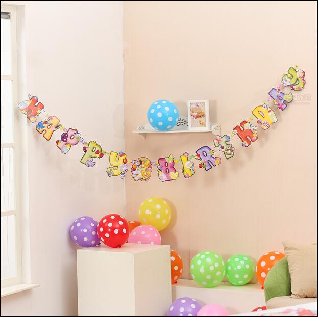 生日挂条 横幅 纸旗 英文生日字母挂旗 happ…