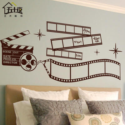 创意设计电影胶片主题艺术墙贴 客厅沙发背景墙书房精品磨砂贴饰