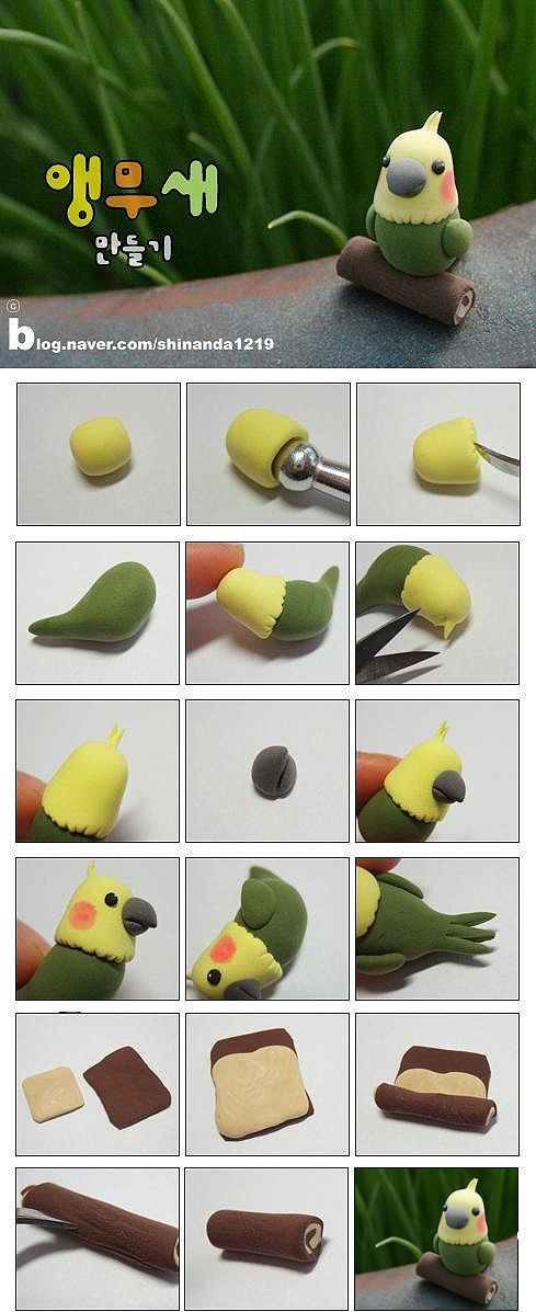 鹦鹉软陶粘土手工图片教程