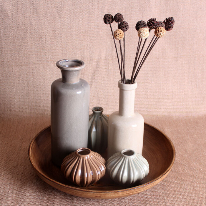 日式和风系列陶瓷手工现代简洁花瓶 装饰摆件 陶瓷花瓶 花插 堆糖 美图壁纸兴趣社区