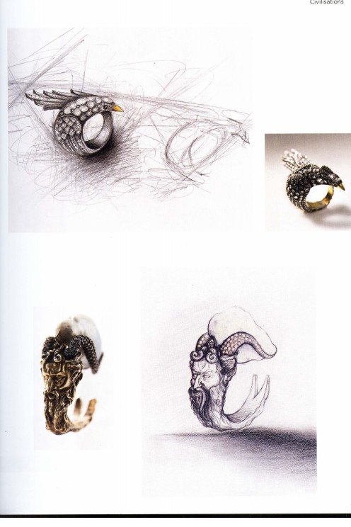 珠宝首饰手绘手稿drawing jewels for fashion/设计师设计稿