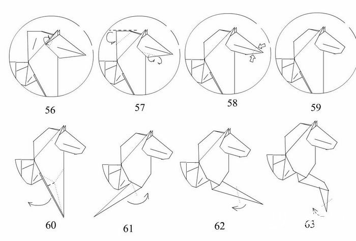 折纸大全之奔跑的骏马图解教程