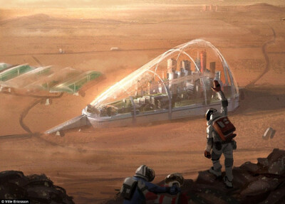 瑞典艺术家画作揭示火星移民地