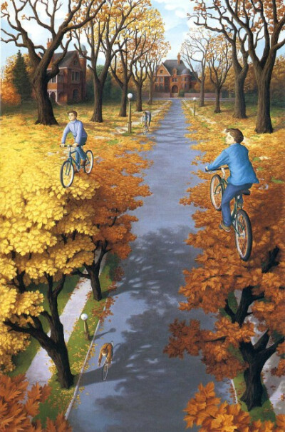 错觉绘画,是是而非,难以捉摸.丨来自加拿大插画家rob gonsalves.