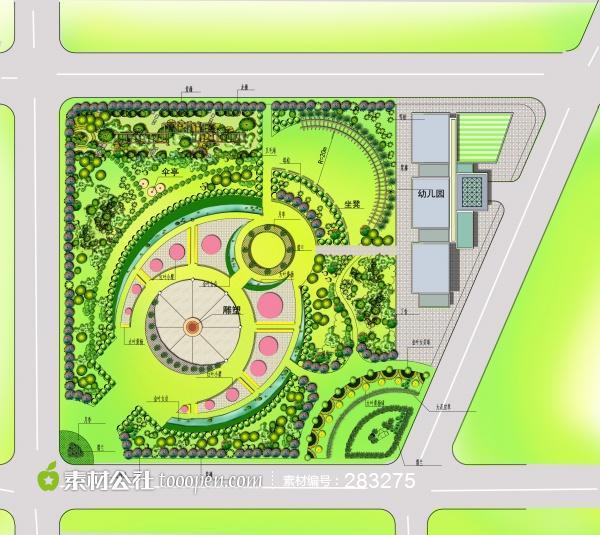 小区园林设计平面图psd素材