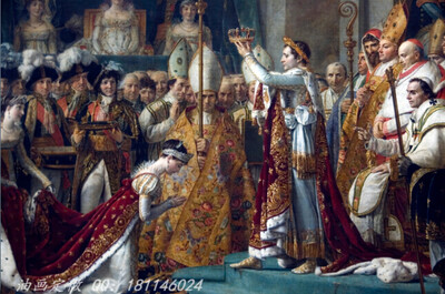 定制 雅克路易大卫拿破仑加冕皇后油画客厅玄关卧室挂画装饰画世界